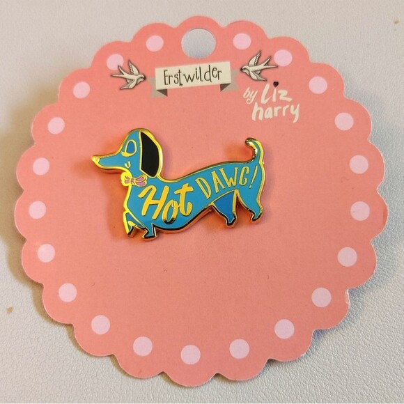Jewelry - Erstwilder - Liz Harry - Hot Dawg enamel pin-NEW